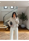 BEJ OVERLOK DİKİŞ DETAY CEKET-26K1092