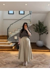 BEJ-SİYAH KISA KOL TRİKO - 5282