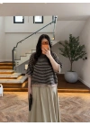 BEJ-SİYAH KISA KOL TRİKO - 5282