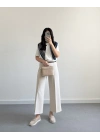 BELİ KEMERLİ CREP KUMAŞ PANTOLON TAŞ