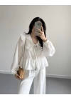 BEYAZ BEBE YAKA PİNTEREST GÖMLEK BLUZ