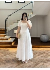 BEYAZ FİYONK DETAY ELBİSE-EU3210