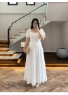 BEYAZ FİYONK DETAY ELBİSE-EU3210