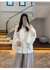 BEYAZ İP BAĞCIKLI BRODELİ GÖMLEK -5096