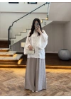 BEYAZ İP BAĞCIKLI BRODELİ GÖMLEK -5096