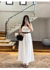 BEYAZ KEMERLİ ETEKLİ PANTOLON-51354