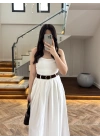 BEYAZ KEMERLİ ETEKLİ PANTOLON-51354