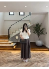 BEYAZ KETEN FIRFIR DETAY BLUZ -5507