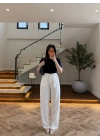 BEYAZ PİLELİ PALAZZO PANTOLON-51078