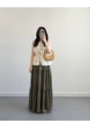 BOHO HAKİ UZUN ETEK