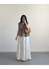 BOHO BEYAZ UZUN ETEK
