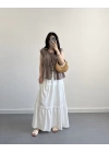 BOHO BEYAZ UZUN ETEK