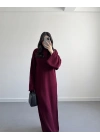 BORDO BALIKÇI YAKA TRİKO ELBİSE