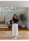 BORDO BÜZGÜ DETAY BUMBER CEKET -7778