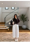 BORDO BÜZGÜ DETAY BUMBER CEKET -7778