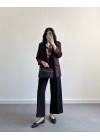 BORDO ÇİZGİ DETAYLI BLAZER CEKET