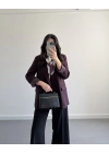 BORDO ÇİZGİ DETAYLI BLAZER CEKET