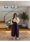 BORDO EKOSE KEMERLİ PANTOLON-51478