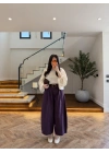 BORDO EKOSE KEMERLİ PANTOLON-51478