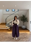 BORDO EKOSE KEMERLİ PANTOLON-51478