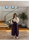 BORDO EKOSE KEMERLİ PANTOLON-51478