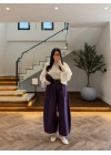 BORDO EKOSE KEMERLİ PANTOLON-51478