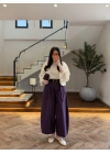BORDO EKOSE KEMERLİ PANTOLON-51478