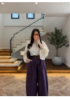 BORDO EKOSE KEMERLİ PANTOLON-51478
