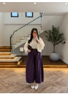 BORDO EKOSE KEMERLİ PANTOLON-51478
