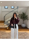 BORDO EKOSELİ BELİ LASTİKLİ MONT -9784