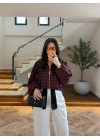 BORDO EKOSELİ BELİ LASTİKLİ MONT -9784