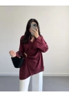 BORDO GOLD BROŞLU GÖMLEK