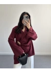 BORDO GOLD BROŞLU GÖMLEK