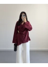 BORDO GOLD BROŞLU GÖMLEK