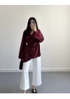 BORDO GOLD BROŞLU GÖMLEK