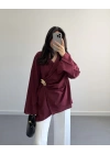 BORDO GOLD BROŞLU GÖMLEK