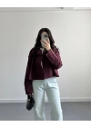 BORDO KISA VOLANLI TRENÇKOT E7534
