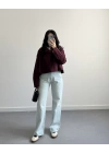 BORDO KISA VOLANLI TRENÇKOT E7534