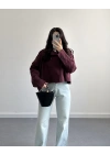 BORDO KISA VOLANLI TRENÇKOT E7534
