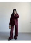 BORDO KUŞAKLI PREMİUM İKİLİ TAKIM