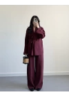 BORDO KUŞAKLI PREMİUM İKİLİ TAKIM