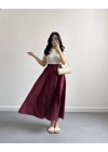 BORDO MİDİ BOY POPLİN ETEK