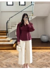 BORDO ÖNÜ PİLELİ GÖMLEK -9243