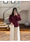 BORDO ÖNÜ PİLELİ GÖMLEK -9243