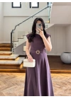 BORDO TOKA DETAYLI TENSEL ELBİSE -260990