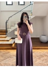 BORDO TOKA DETAYLI TENSEL ELBİSE -260990