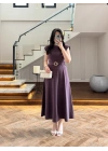BORDO TOKA DETAYLI TENSEL ELBİSE -260990