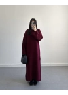 BORDO UZUN TRİKO ELBİSE