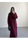 BORDO UZUN TRİKO ELBİSE