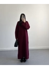 BORDO UZUN TRİKO ELBİSE